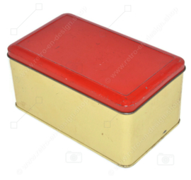 Cremefarbene Vintage Dose mit rotem Klappdeckel