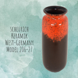 Vintage aardewerk West-Germany vaas van Scheurich model 206-27