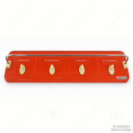 Porte-torchons mural vintage Brabantia orange avec 4 crochets – Années 60/70