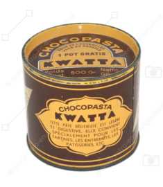 Pâte à tartiner au chocolat Kwatta en étain vintage