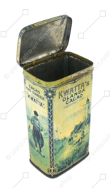 Boîte à cacao rectangulaire 'Kwatta's Olanda Cacao', 1900-1925 pour 1 kg de cacao KWATTA