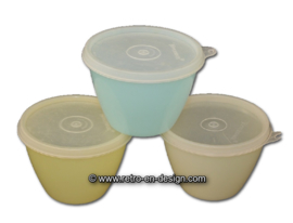 Jaren '60 Tupperware bakjes in pastel kleuren