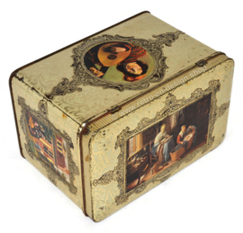 Vintage Blechdose mit Bildern von alten Meistergemälden