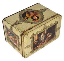 Vintage tin with images of old master paintings