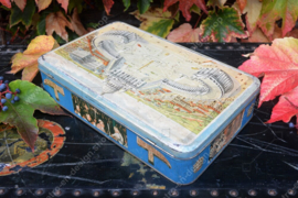 Vintage tin with image of St. Peter's Square - Vatican City on the occasion of the installation of Pope John Pius XII.