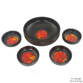 Elegant Vintage Peanut Bowl Set with Lava Decoration – Perfect for Festive Occasions