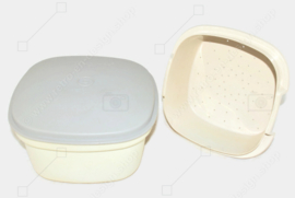 Vintage Tupperware Multi Server en blanco crema y gris, 1973