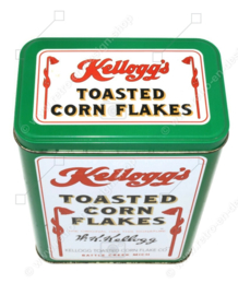 Boîte vintage pour Kellogg's Cornflakes, boîte de rangement verte, There's a Good Time Coming