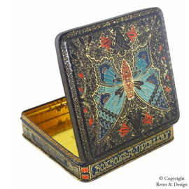 Lata Vintage Art Nouveau para Bombones de A. Driessen – Diseño Único con Mariposas y Flores - 1925 - 1935