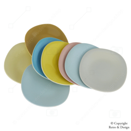 "Boch La Louvière: An Enchanting Collection - 8 Pastel-Colored Dessert Plates in a Stylish Design"
