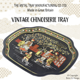 Vintage Tray in Japonisme Style in Black and Gold – Decorative and Functional