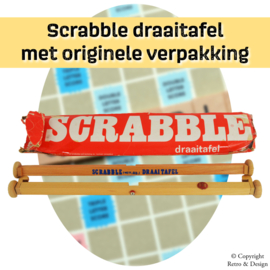 "Update je Scrabble-ervaring: Vintage Houten Draaitafel uit 1957 in Originele Verpakking!"