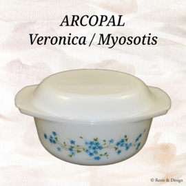 Vintage Arcopal dekschaal of ovenschaal 'Veronica' Ø 22 cm