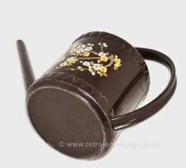 Vintage brown Emsa watering can with flower pattern