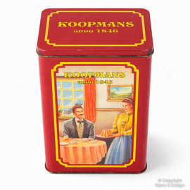 Vintage Koopmans Cake Mix Tin – Rectangular Storage Tin – 1990s – Nostalgic Kitchen Decor