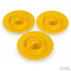 Vintage Mepal stapelbare eierdopjes geel – set van 3 – jaren 70