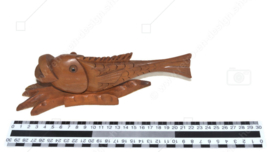 Vintage sculpture / wood carved fish