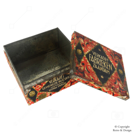 Lata Nostálgica Verkade de 1949 – Lata Rectangular de Exhibición para Galletas Variadas