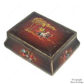 Dark red Vintage Tin with Carriage Decor for Douwe Egberts