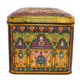 Multicolored vintage Dutch cookie tin