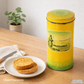 Vintage Bosscher Beschuitbus – Geel/Groen – Zuidwolde (ca. 1970–1980)