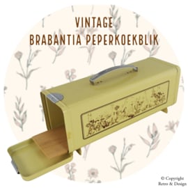 "Élégante Boîte à Pain d'Épices Vintage Brabantia avec un Magnifique Décor de Fleurs Sauvages"