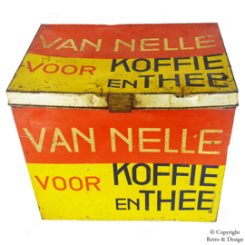 Icono de Lata de Tienda Van Nelle para Café y Té (1930-1935): Diseño Holandés e Historia del Café en Uno