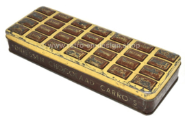 Caja de hojalata Brocante alargada con tapa en relieve para Carros, chocolate de DRIESSEN