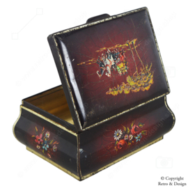 Dark red Vintage Tin with Carriage Decor for Douwe Egberts