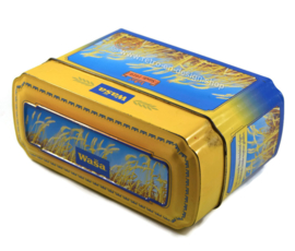 Tin box for Wasa Crackers with image of ripe grain
