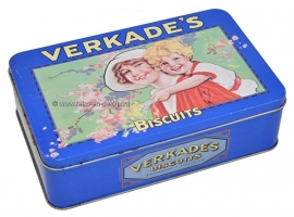 Verkade's Biscuits. Uralte Blechdose. Mutter mit Kind