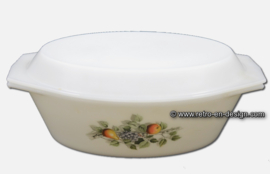 Large oval shaped Arcopal Fruits de France casserole