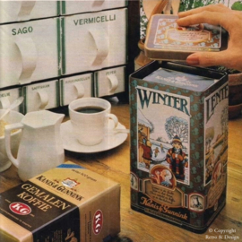Revivez la Nostalgie : Boîte à Café Vintage Kanis & Gunnink - Quatre Saisons