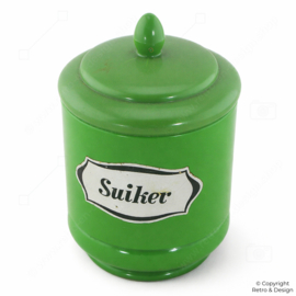 Vintage Emsa Sugar Pot – W. Germany – Green Plastic (1960s–1970s)