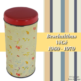 Enchanting Retrospect: Vintage Rusk Tin by VéGé - Flowers, Bees, and Butterflies