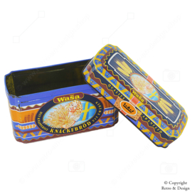Auténtico lata de almacenamiento vintage de Wasa para knäckebröd – Diseño práctico y funcional
