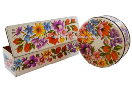 Vintage ARK gingerbread tin, cookie jar and biscuit tin with floral pattern
