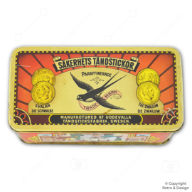 Vintage Zwaluw Match Tin from Sweden (1970s)