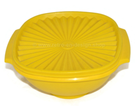 Vintage Tupperware servalier bowl with lid, yellow