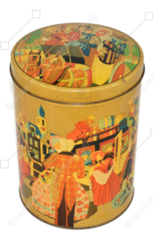 Large nostalgic tin with a romantic performance around travellers and diligence