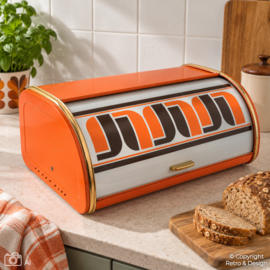 Boîte à pain vintage attribuée à Rossignol – Orange – Années 1970