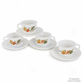 Taza y Platillo Arcopal France “Légumes” – Tamaño Grande – También Apta como Cuenco para Sopa – Años 70