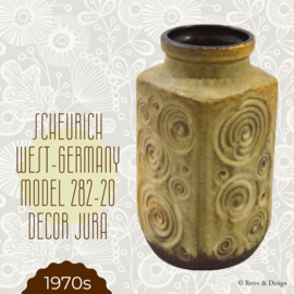 Vintage Scheurich West-Germany aardewerk vaas 282-20 decor Jura