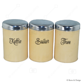 Stilvolle vintage Brabantia Vorratsdosen für Kaffee, Tee und Zucker