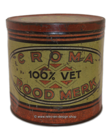 Vintage boîte étain fait par Croma, rood merk 100% vet