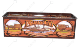 Rechthoekige vintage blikken trommel voor ontbijtkoek van Peijnenburg, jubileumuitgave