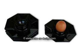 Egg cup with border by Arcoroc France, Octime-black Ø 14 cm