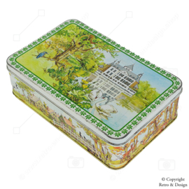 Vintage Verkade Biscuit Tin with Dutch Landscapes and Houses