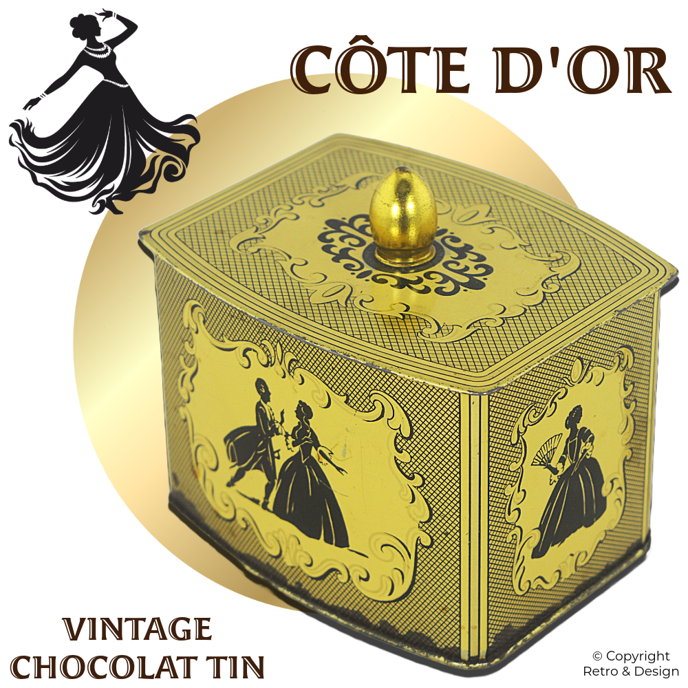 Romantic Vintage Cocoa Tin – Côte d'Or with 18th-Century Scenes
