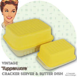 Boîte à Fromage & Beurrier Tupperware Vintage – Accessoires de Cuisine Rétro des Années 1980